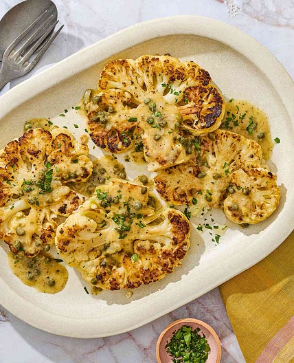 Cauliflower Steaks Piccata