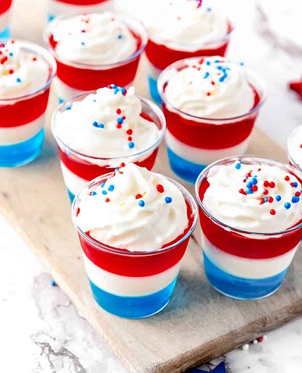 Red, White and Blue Jello Shots