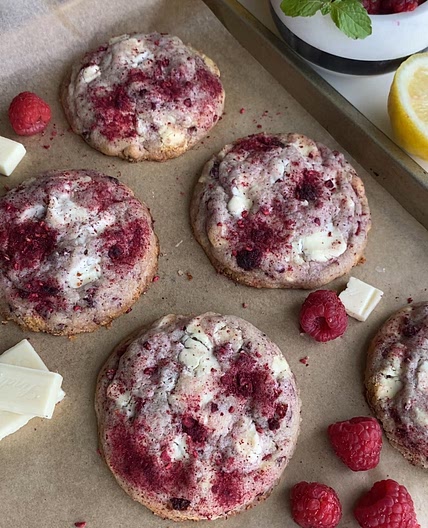 Raspberry White Chocolate Cookies