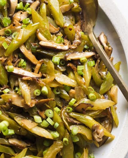 Ginger Shiitake Celery Stir Fry