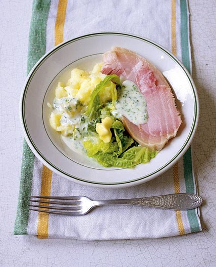 Traditional Irish Bacon, Cabbage, and Parsley Sauce