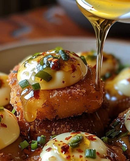 Fried Jalapeños with Brie and Honey Drizzle