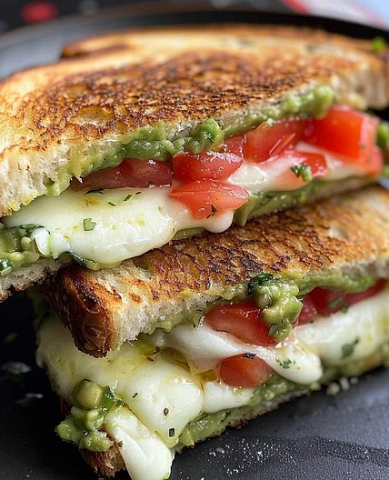 Avocado, Mozzarella, and Tomato Grilled Cheese