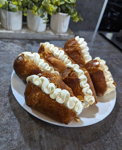 Baba with vanilla chantilly cream
