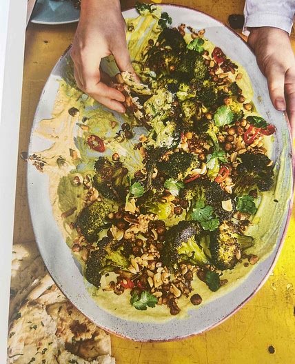 Curried broccoli with turmeric yoghurt 