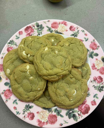 matcha chip cookies