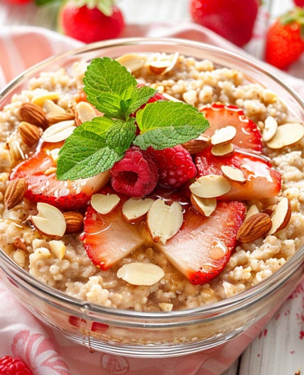Kasha (Trigo Sarraceno Tostado) con Leche de Almendras y Frutos Rojos
