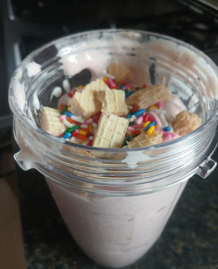 Strawberry Donut Protein Milkshake