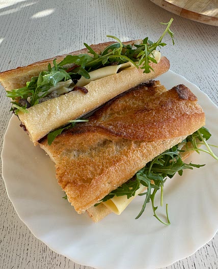 Caramelized Onion and Steak Baguette Sandwich