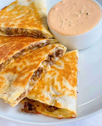 Cheeseburger quesadillas