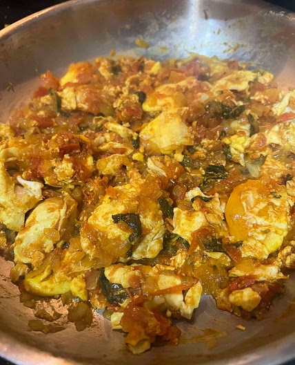 Tomato egg fry curry