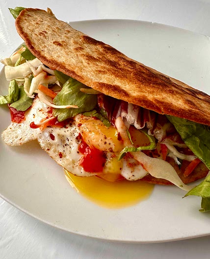 Crunchy Egg and Feta tortilla 