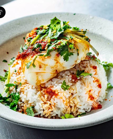Steamed Cod with Spring Onion & Ginger