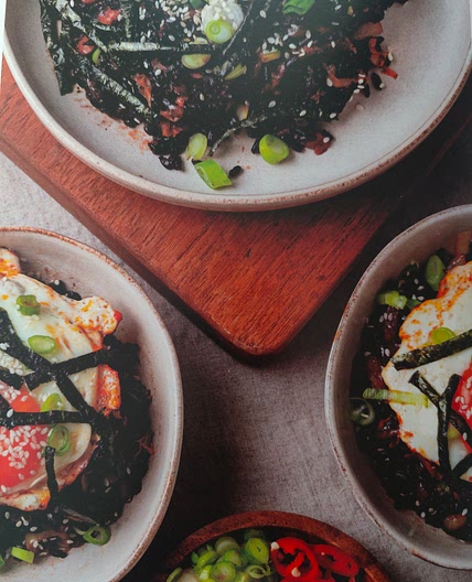 Kimchee fried forbidden rice bowl