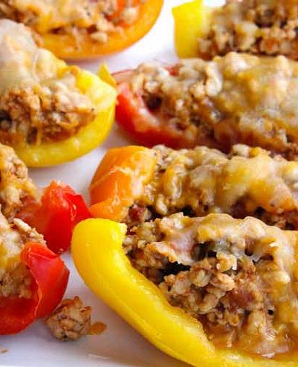 Skinny Bell Pepper Nacho Boats