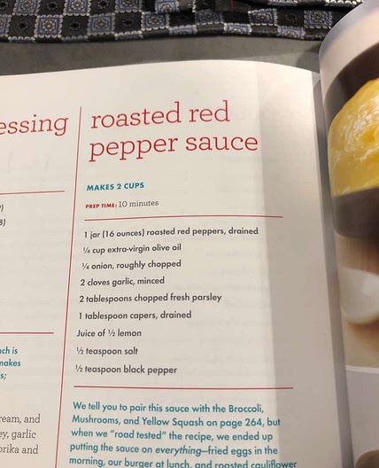Roasted red pepper sauce