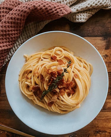 Creamy Butternut Squash Pasta With Bacon