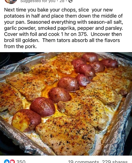 Pork chop and potato bake 