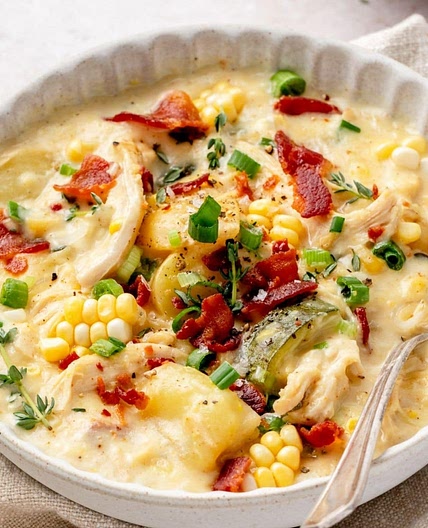Creamy Chicken Corn Chowder with Bacon