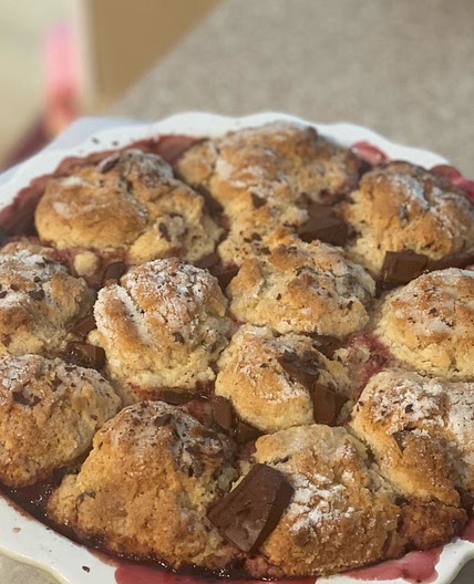 Chocolate Chunk Cherry Cobbler