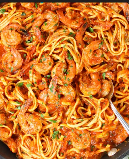 Dano’s spicy shrimp far diavolo 