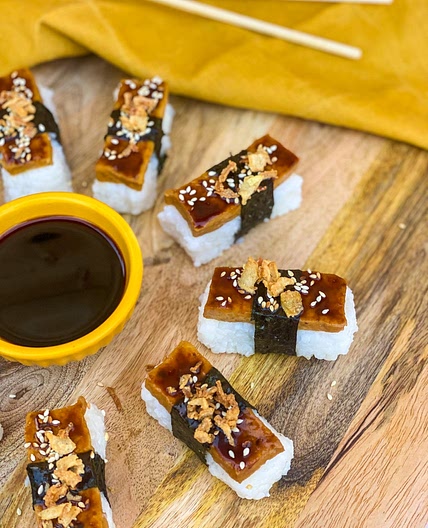 Super Delicious Tofu Nigiri With Garlic Soy Sauce