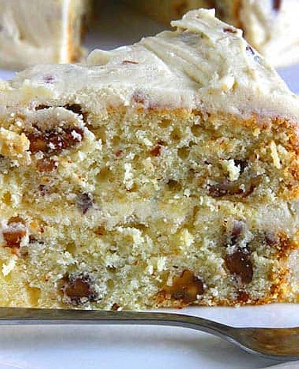 Eggless Butter Pecan Cake Recipe