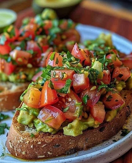 Smashed Avocado Bruschetta