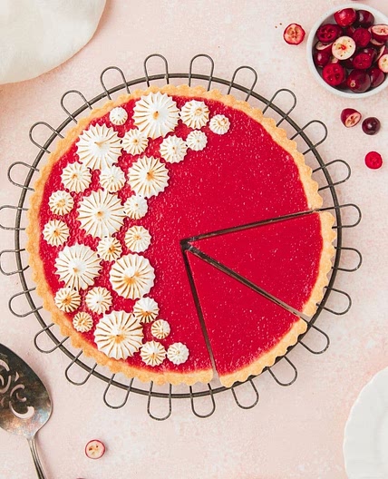 Cranberry Curd Tart with Toasted Meringue