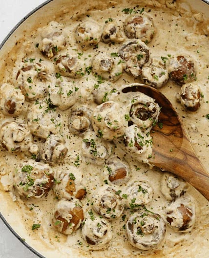 Creamy Garlic Parmesan Mushrooms