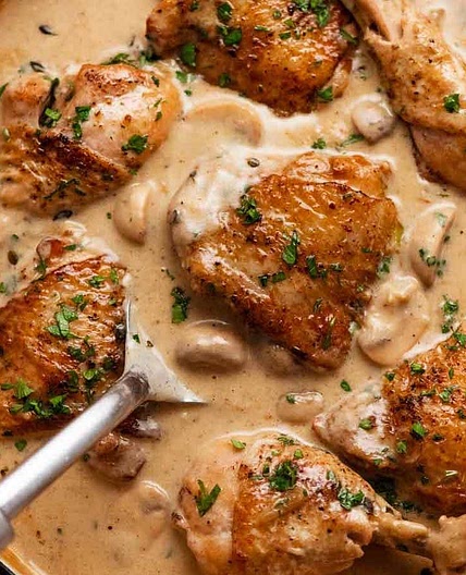 Chicken Fricassée (French creamy chicken stew)