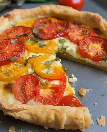 Goat's Cheese And Tomato Tart With Puff Pastry