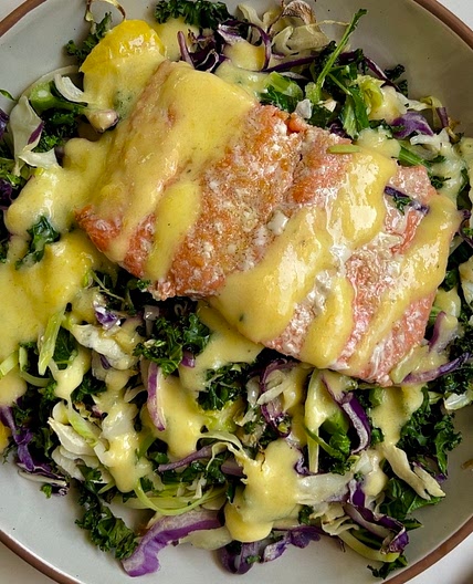 Salmon Salad with Mango Dressing