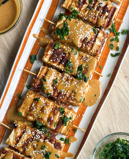 Peanut Satay Tofu Skewers