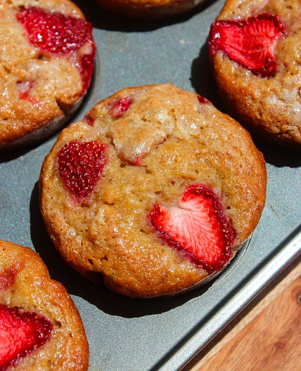 Strawberry Banana Bread Muffins