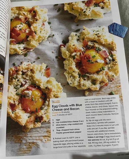 Egg Clouds with Blue Cheese & Bacon