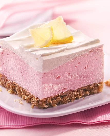 Fluffy Pink Lemonade Dessert with Pretzel Crust