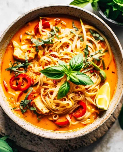 Easy Chicken Thai Noodle Soup with Red Curry