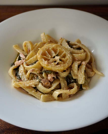 Zitronen Lachs Pasta
