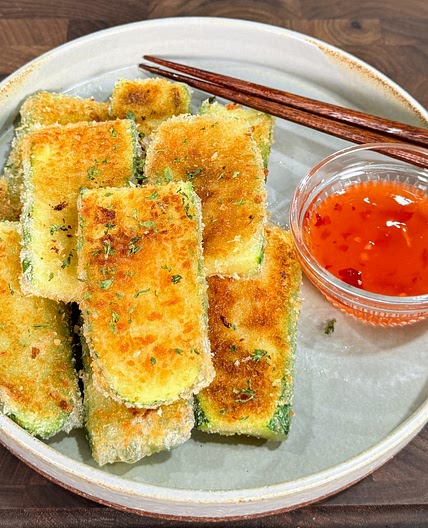 Super Simple Crispy Zucchini Rice Paper Dish✨