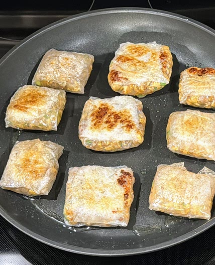 바삭하고 맛있는 라이스페이퍼 김치만두✨