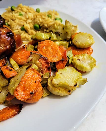 Roasted Carrot and Broccoli Stems