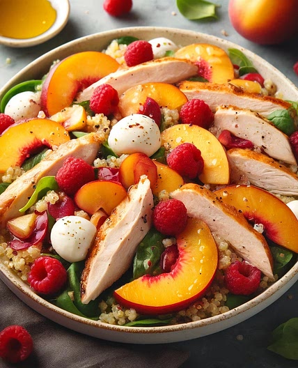 Salade brugnons et poulet