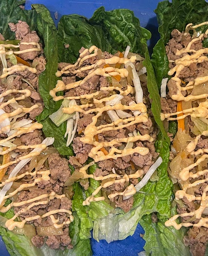 Egg roll in a lettuce boat
