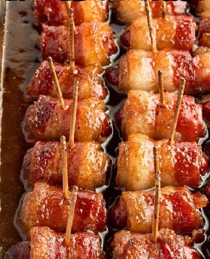 Bacon-wrapped smokies