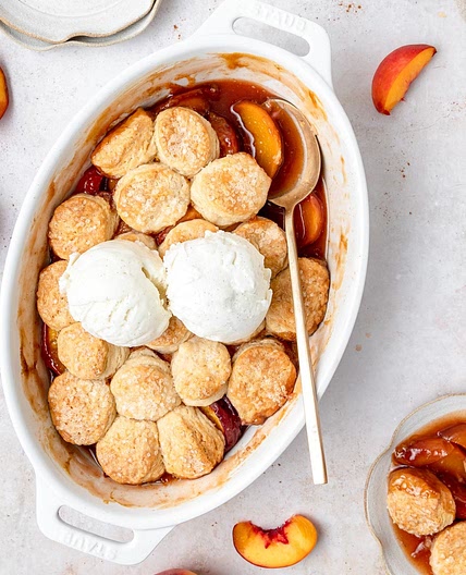Peach Cobbler with Biscuit Topping
