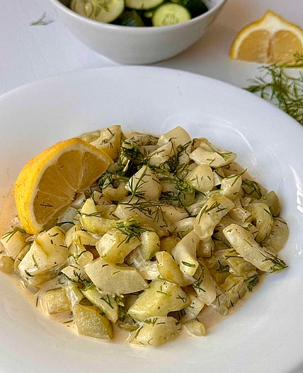 Creamy Garlic and Lemon Fried Cucumbers   