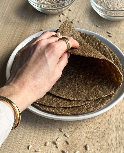 2-ingredient sunflower seed wraps