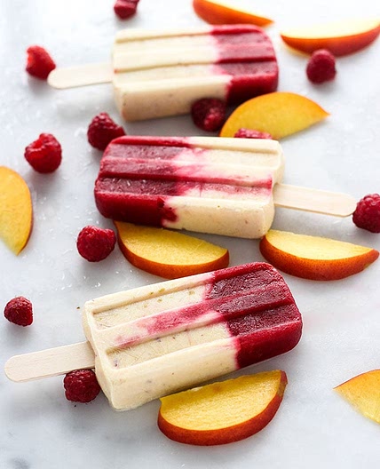 Raspberry Nectarine Popsicles