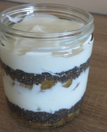 trifle with apples, chia seeds and greek yoghurt